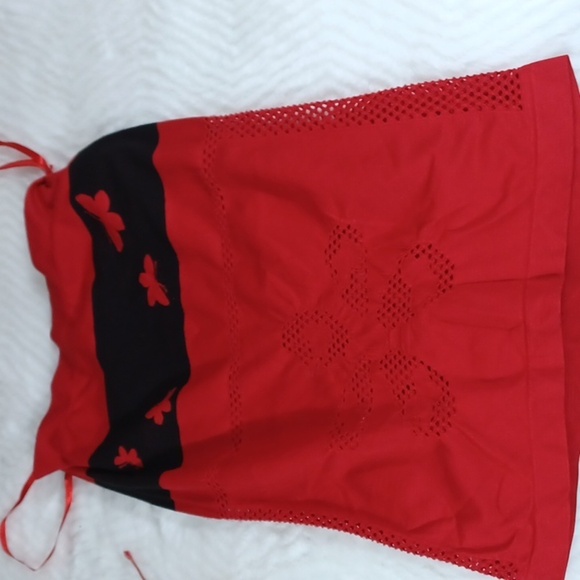 WOMANS Strapless Sexy Festive Top & Free Necklace M - Picture 4 of 9